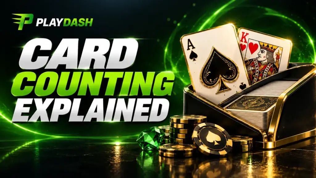 Blackjack cards and a card shoe beside the title Card Counting Explained