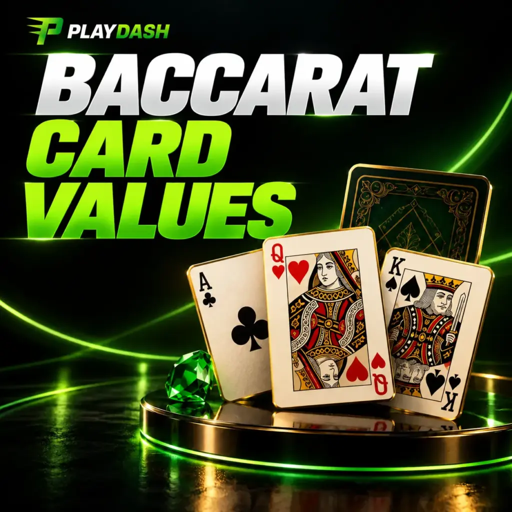 Ace and picture cards beside the title Baccarat Card Values
