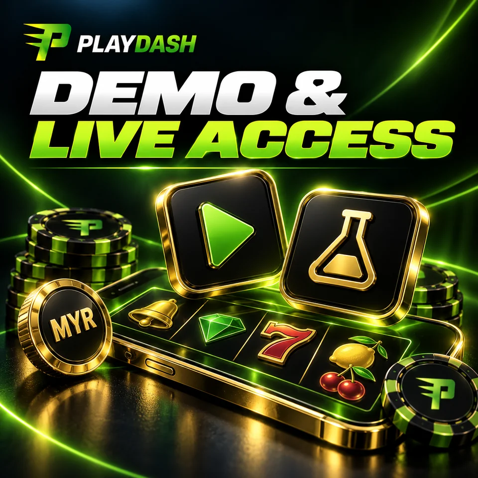 Demo and live access illustrated with a smartphone and play symbols