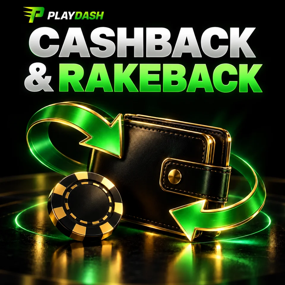 Cashback and rakeback illustrated with return arrows and a wallet